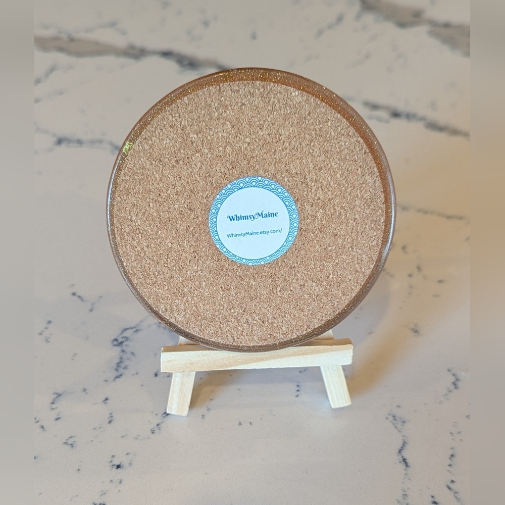 Handmade Resin Coaster, Shell Design - Picture 4 of 5